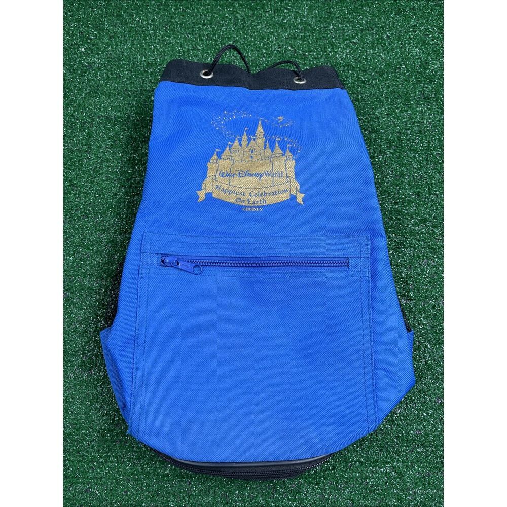 Disney Happiest Celebration‎ On Earth Bucket Sling Backpack Beach Lunch Bag Blue